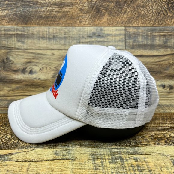 Woodstock Mens Trucker Hat White Snapback 1969 Music Festival Baseball Cap - Picture 3 of 7